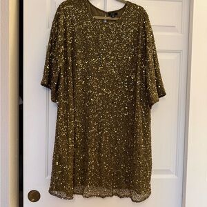 Nasty Gal Shimmering Gold Sequin Top